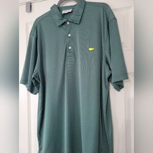 Masters Performance Evergreen & White Tight Stripe Golf Polo Size XL